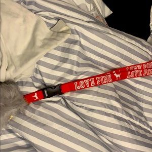 Pink brand red lanyard